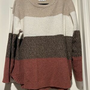 Pink Clover Women's Multicolor Striped Sweater